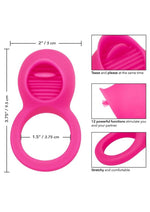 Load image into Gallery viewer, Silicone Vibrating Teasing Tongue Enhancer Cock Ring
