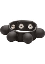 Load image into Gallery viewer, Silicone Weighted Ball Stretcher Cock Ring - Black

