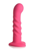 Load image into Gallery viewer, Simply Sweet 21x Vibrating Ribbed Rechargeable Silicone Dildo with Remote - Pink
