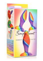 Load image into Gallery viewer, Simply Sweet Rainbow Silicone Butt Plug - Multicolor - 3 Piece/Set
