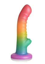 Load image into Gallery viewer, Simply Sweet Ribbed Silicone Rainbow Dildo - Multicolor
