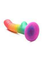 Load image into Gallery viewer, Simply Sweet Ribbed Silicone Rainbow Dildo
