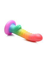 Load image into Gallery viewer, Simply Sweet Ribbed Silicone Rainbow Dildo
