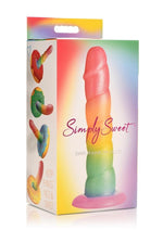Load image into Gallery viewer, Simply Sweet Swirl Silicone Rainbow Dildo - Multicolor
