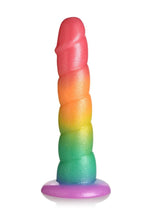 Load image into Gallery viewer, Simply Sweet Swirl Silicone Rainbow Dildo - Multicolor
