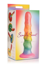 Load image into Gallery viewer, Simply Sweet Zigzag Silicone Rainbow Dildo - Multicolor
