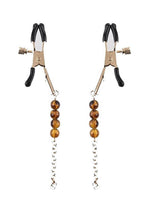 Load image into Gallery viewer, Sincerely Amber Beaded Nipple Clamps - Animal Print/Gold
