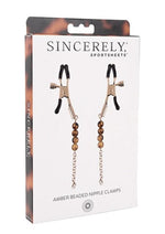 Load image into Gallery viewer, Sincerely Amber Beaded Nipple Clamps - Animal Print/Gold
