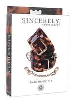 Load image into Gallery viewer, Sincerely Amber Hand Cuffs - Animal Print/Gold
