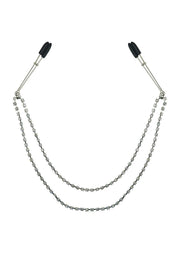 Sincerely Bling Nipple Clips - Black/Metal/Silver - 20in