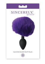 Load image into Gallery viewer, Sincerely Silicone Bunny Butt Plug - Black/Purple
