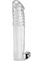 Load image into Gallery viewer, Size Matters Clear Sensations Penis Extender Vibro Sleeve with Bullet - Clear
