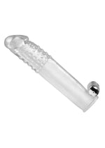 Load image into Gallery viewer, Size Matters Clear Sensations Penis Extender Vibro Sleeve with Bullet
