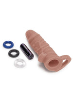 Load image into Gallery viewer, Size Up Silicone Vibrating Realistic Penis Extender with Ball Loop
