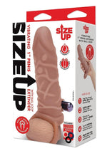 Load image into Gallery viewer, Size Up Silicone Vibrating Realistic Penis Extender with Ball Loop - Caramel - 1in
