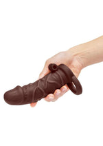 Load image into Gallery viewer, Size Up Silicone Vibrating Realistic Penis Extender with Ball Loop
