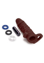 Load image into Gallery viewer, Size Up Silicone Vibrating Realistic Penis Extender with Ball Loop
