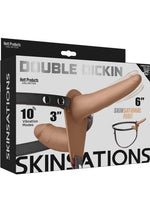 Load image into Gallery viewer, Skinsations Double Dickin Vibrating Adjustable Silicone Double Dildo Strap-On - Vanilla
