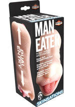 Load image into Gallery viewer, Skinsations Man Eater Pussy/Mouth Masturbator Textured Dual Entry Stroker - Vanilla
