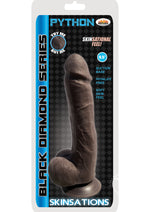 Load image into Gallery viewer, Skinsations Python Dildo - Black - 9.5in

