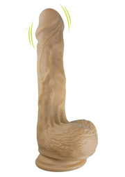 Skinsations Sidewinder Waves + Vibration Realistic Dildo with Wireless Remote Control Waterproof - Vanilla - 9in