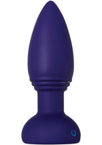 Load image into Gallery viewer, Smooshy Tooshy Rechargeable Silicone Anal Plug with Remote Control - Blue/Navy Blue
