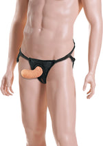 Load image into Gallery viewer, Sportsheets Everlaster Wishbone Hollow Dong with Strap-On Harness - Black/Vanilla
