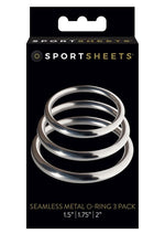 Load image into Gallery viewer, Sportsheets Metal O Ring Cock Ring - Metal/Silver - 3 Pack
