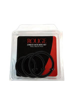 Load image into Gallery viewer, Stainless Steel 3 Piece Cock Ring Set (45/50 - Black - 55mm
