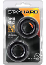 Load image into Gallery viewer, Stay Hard Donut Rings Oversized - Black - 2 Pack
