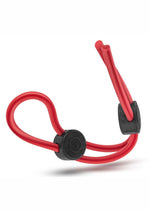 Load image into Gallery viewer, Stay Hard Silicone Double Loop Cock Ring - Red
