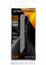 Load image into Gallery viewer, Stay Hard Silicone Loop Cock Ring - Black
