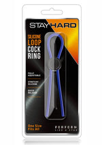 Load image into Gallery viewer, Stay Hard Silicone Loop Cock Ring - Blue
