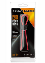 Load image into Gallery viewer, Stay Hard Silicone Loop Cock Ring - Red
