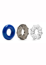 Load image into Gallery viewer, Stay Hard Triple Stretch Cock Rings - Assorted Colors/Multicolor - 3 Pack
