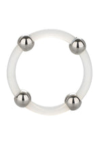 Load image into Gallery viewer, Steel Beaded Silicone Cock Ring - Clear - Large
