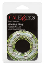 Load image into Gallery viewer, Steel Beaded Silicone Cock Ring - Clear - Large/XLarge
