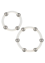 Load image into Gallery viewer, Steel Beaded Silicone Ring - Clear - Large/XLarge - 2 Per Set/Set
