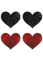 Load image into Gallery viewer, Stolen Kisses Hearts Pasties - Black/Red
