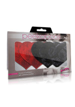Load image into Gallery viewer, Stolen Kisses Hearts Pasties - Black/Red
