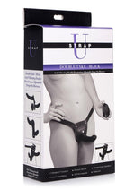 Load image into Gallery viewer, Strap U Double Take Double Penetration Rechargeable Silicone Vibrating Strap-On Harness - Black
