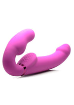 Load image into Gallery viewer, Strap U Evoke Ergo Fit Inflatable and Vibrating Silicone Strapless Strap-On with Remote Control - Pink
