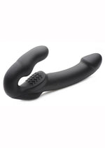 Load image into Gallery viewer, Strap U Evoke Super Charged Rechargeable Silicone Vibrating Strapless Strap-On - Black
