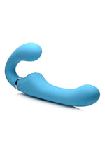 Load image into Gallery viewer, Strap U Mighty Rider 10x Silicone Rechargeable Strapless Strap-On - Blue
