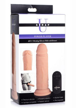 Load image into Gallery viewer, Strap U Power Player 28x Vibrating Rechargeable Silicone Dildo with Remote Control - Vanilla
