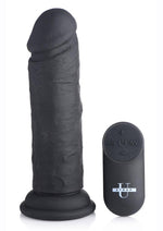 Load image into Gallery viewer, Strap U Power Player 28x Vibrating Silicone Rechargeable Dildo 6.5in with Remote Control - Black
