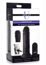 Load image into Gallery viewer, Strap U Power Player 28x Vibrating Silicone Rechargeable Dildo 6.5in with Remote Control - Black
