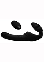 Load image into Gallery viewer, Strap U Pro Rider Rechargeable Silicone Strapless Strap-On with Remote Control - Black

