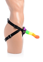 Load image into Gallery viewer, Strap U Proud Rainbow Silicone Dildo with Harness

