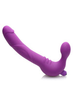 Load image into Gallery viewer, Strap U Royal Revolver Vibrating Silicone Strapless Strap-On - Black/Purple
